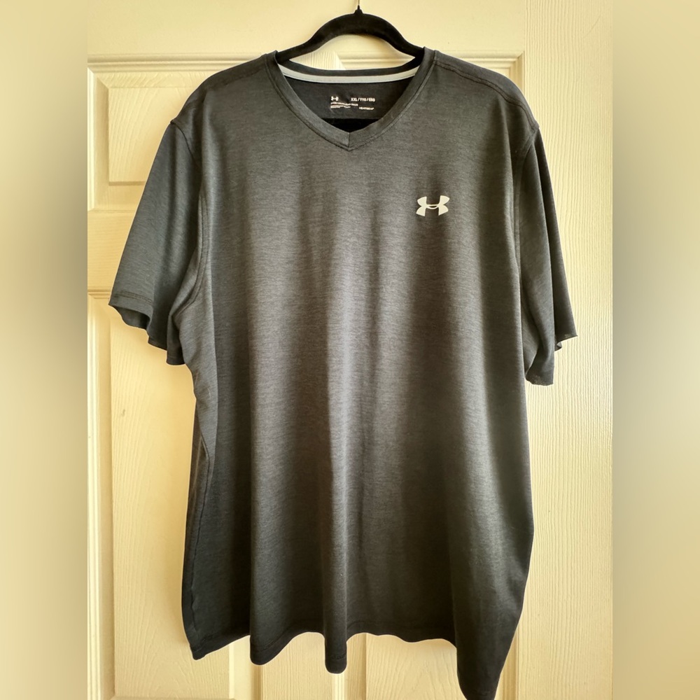 Under Armour Men’s Black V-Neck Performance Tee with White Logo